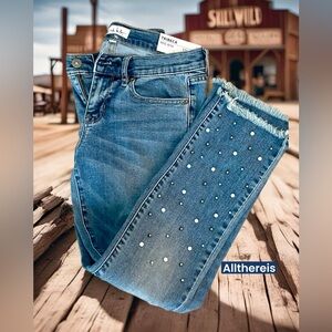 NWT Nicole Miller pearl stud jeans